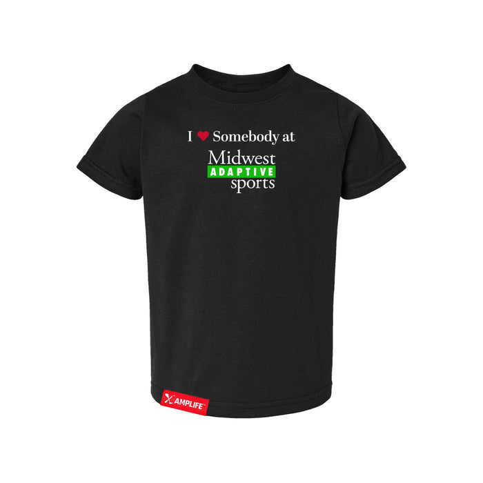 MAS Kansas City Advantage Wheelchair Tennis I Love Somebody at MAS Toddler Black T-Shirt on a white background