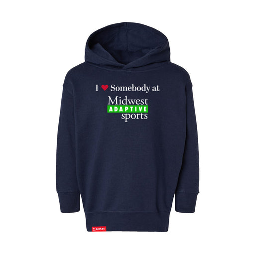 MAS Kansas City Advantage Wheelchair Tennis I Love Somebody at MAS Toddler Navy Hoodie on a white background