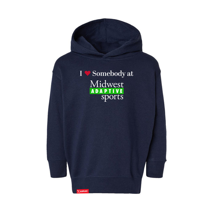 MAS Kansas City Advantage Wheelchair Tennis I Love Somebody at MAS Toddler Navy Hoodie on a white background