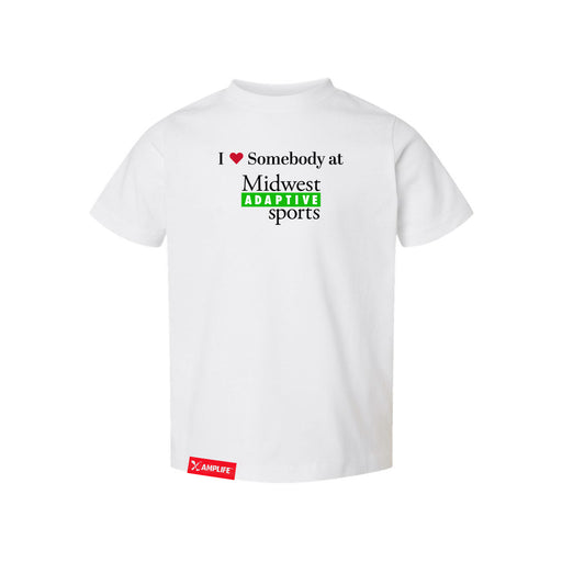 MAS Kansas City Advantage Wheelchair Tennis I Love Somebody at MAS Toddler White T-Shirt on a white background