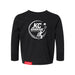MAS Kansas City Advantage Wheelchair Tennis Circle Logo Toddler Black Long Sleeve T-Shirt on a white background