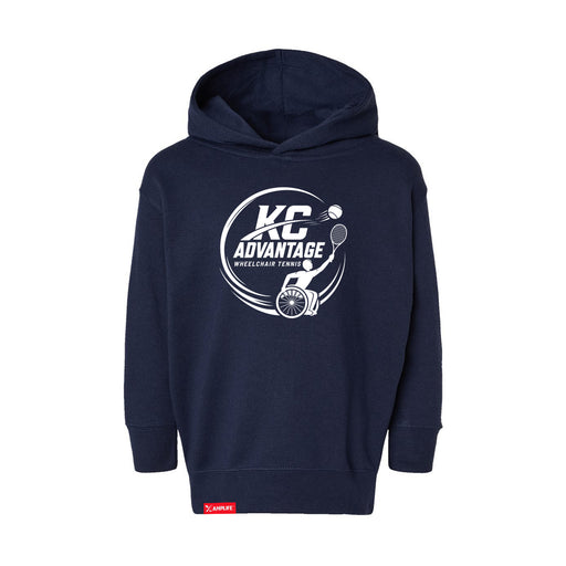 MAS Kansas City Advantage Wheelchair Tennis Circle Logo Toddler Navy Hoodie on a white background