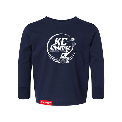MAS Kansas City Advantage Wheelchair Tennis Circle Logo Toddler Navy Long Sleeve T-Shirt on a white background