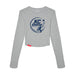 MAS Kansas City Advantage Wheelchair Tennis Circle Logo Women's Heather Grey Crop Long Sleeve T-Shirt on a white background