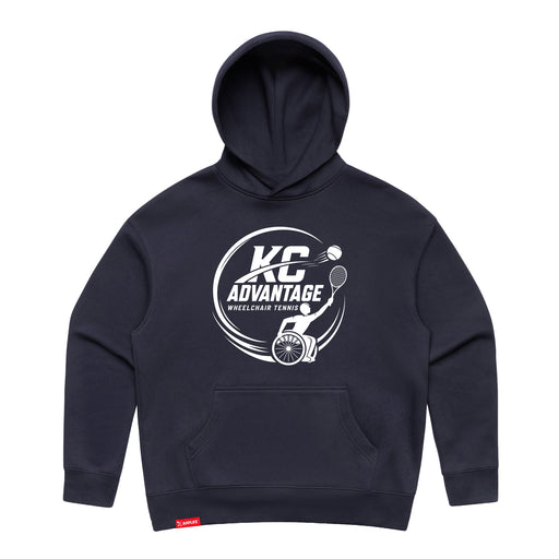 MAS Kansas City Advantage Wheelchair Tennis Circle Logo Women's Ink Blue Modern Hoodie on a white background