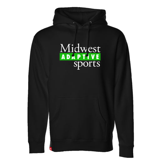 MAS Kansas City Advantage Wheelchair Tennis MAS Logo Black Hoodie on a white background