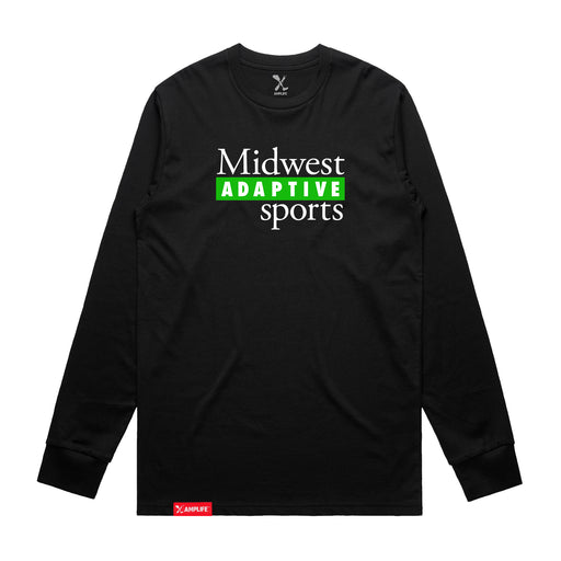 MAS Kansas City Advantage Wheelchair Tennis MAS Logo Black Long Sleeve T-Shirt on a white background