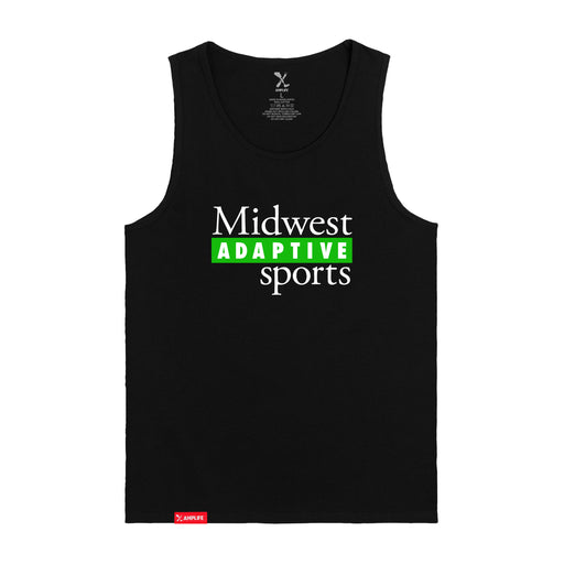 MAS Kansas City Advantage Wheelchair Tennis MAS Logo Black Tank Top on a white background