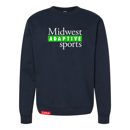 MAS Kansas City Advantage Wheelchair Tennis MAS Logo Classic Navy Crewneck Sweatshirt on a white background