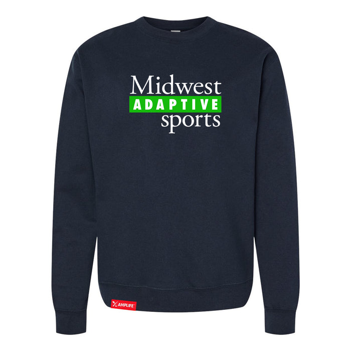 MAS Kansas City Advantage Wheelchair Tennis MAS Logo Classic Navy Crewneck Sweatshirt on a white background