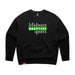 MAS Kansas City Advantage Wheelchair Tennis MAS Logo Women's Black Modern Crewneck Sweatshirt on a white background