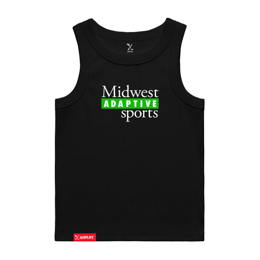 MAS Kansas City Advantage Wheelchair Tennis MAS Logo Women's Black Organic Tank Top on a white background