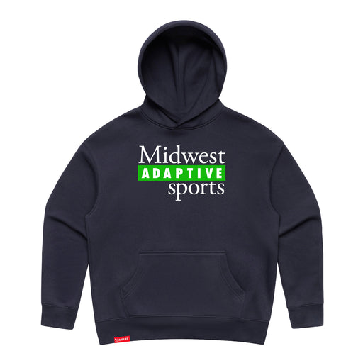 MAS Kansas City Advantage Wheelchair Tennis MAS Logo Women's Ink Blue Modern Hoodie on a white background