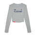 MAS Kansas City Advantage Wheelchair Tennis Script Women's Heather Grey Crop Long Sleeve T-Shirt on a white background