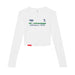 MAS Kansas City Advantage Wheelchair Tennis Script Women's White Crop Long Sleeve T-Shirt on a white background