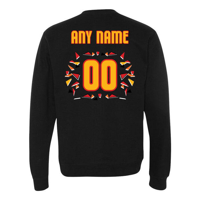 Back angle of the MAS Kansas City Kings Wheelchair Basketball Amplife Customizable Black Crewneck Sweatshirt against a white background