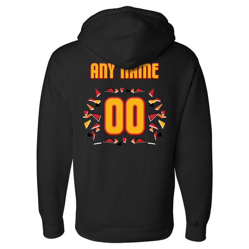 Back angle of the MAS Kansas City Kings Wheelchair Basketball Amplife Customizable Black Hoodie against a white background