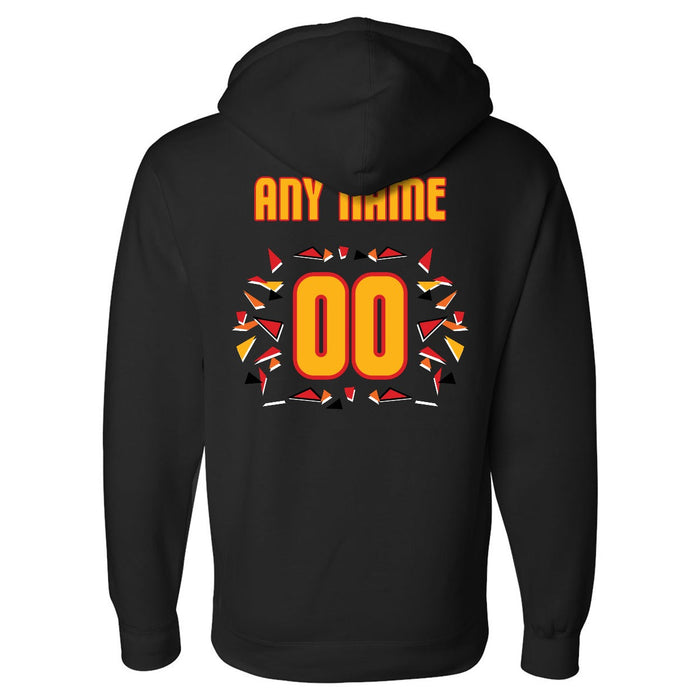 Back angle of the MAS Kansas City Kings Wheelchair Basketball Amplife Customizable Black Hoodie against a white background