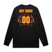 Back angle of the MAS Kansas City Kings Wheelchair Basketball Amplife Customizable Black Long Sleeve T-Shirt against a white background