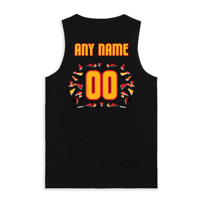 Back angle of the MAS Kansas City Kings Wheelchair Basketball Amplife Customizable Black Tank Top against a white background