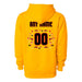 Back angle of the MAS Kansas City Kings Wheelchair Basketball Amplife Customizable Gold Hoodie against a white background