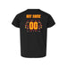 Back angle of the MAS Kansas City Kings Wheelchair Basketball Amplife Customizable Toddler Black T-Shirt against a white background