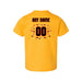 Back angle of the MAS Kansas City Kings Wheelchair Basketball Amplife Customizable Toddler Gold T-Shirt against a white background