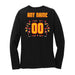 Back angle of the MAS Kansas City Kings Wheelchair Basketball Amplife Customizable Women's Black Long Sleeve T-Shirt against a white background