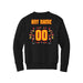 Back angle of the MAS Kansas City Kings Wheelchair Basketball Amplife Customizable Youth Black Crewneck Sweatshirt against a white background