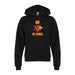 Front angle of the MAS Kansas City Kings Wheelchair Basketball Amplife Customizable Youth Black Hoodie against a white background