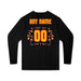 Back angle of the MAS Kansas City Kings Wheelchair Basketball Amplife Customizable Youth Black Long Sleeve T-Shirt against a white background