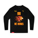 Front angle of the MAS Kansas City Kings Wheelchair Basketball Amplife Customizable Youth Black Long Sleeve T-Shirt against a white background