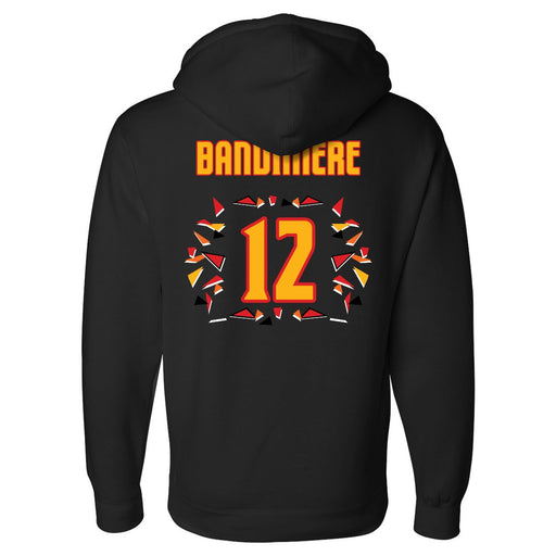 Back angle of the Ruby Bandimere MAS Kansas City Kings Wheelchair Basketball Amplife Black Hoodie against a white background