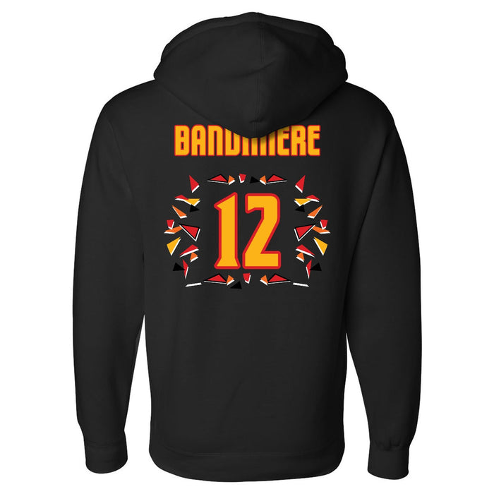 Back angle of the Ruby Bandimere MAS Kansas City Kings Wheelchair Basketball Amplife Black Hoodie against a white background