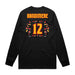 Back angle of the Ruby Bandimere MAS Kansas City Kings Wheelchair Basketball Amplife Black Long Sleeve T-Shirt against a white background