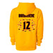 Back angle of the Ruby Bandimere MAS Kansas City Kings Wheelchair Basketball Amplife Gold Hoodie against a white background