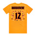Back angle of the Ruby Bandimere MAS Kansas City Kings Wheelchair Basketball Amplife Gold T-Shirt against a white background