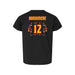Back angle of the Ruby Bandimere MAS Kansas City Kings Wheelchair Basketball Amplife Toddler Black T-Shirt against a white background