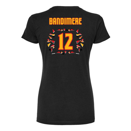 Back angle of the Ruby Bandimere MAS Kansas City Kings Wheelchair Basketball Amplife Women's Black Slim T-Shirt against a white background