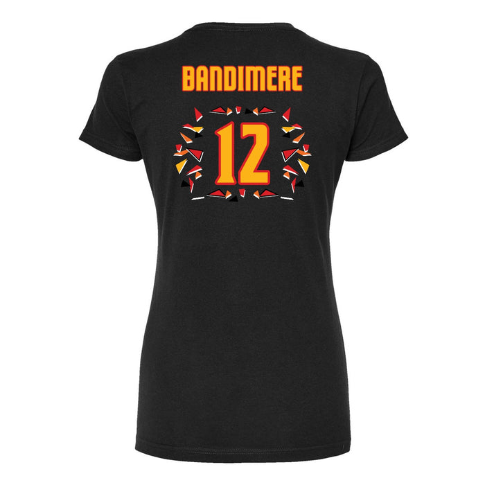 Back angle of the Ruby Bandimere MAS Kansas City Kings Wheelchair Basketball Amplife Women's Black Slim T-Shirt against a white background