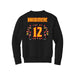 Back angle of the Ruby Bandimere MAS Kansas City Kings Wheelchair Basketball Amplife Youth Black Crewneck Sweatshirt against a white background