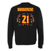 Back angle of the Norbert Bandimere MAS Kansas City Kings Wheelchair Basketball Amplife Black Crewneck Sweatshirt against a white background