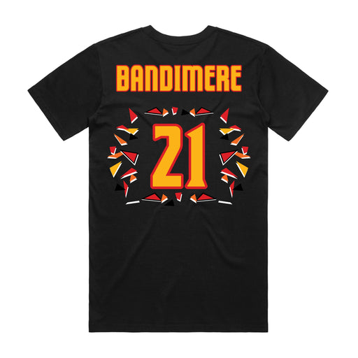Back angle of the Norbert Bandimere MAS Kansas City Kings Wheelchair Basketball Amplife Black T-Shirt against a white background