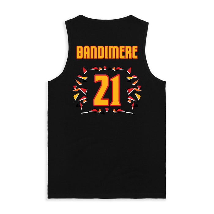 Back angle of the Norbert Bandimere MAS Kansas City Kings Wheelchair Basketball Amplife Black Tank Top against a white background