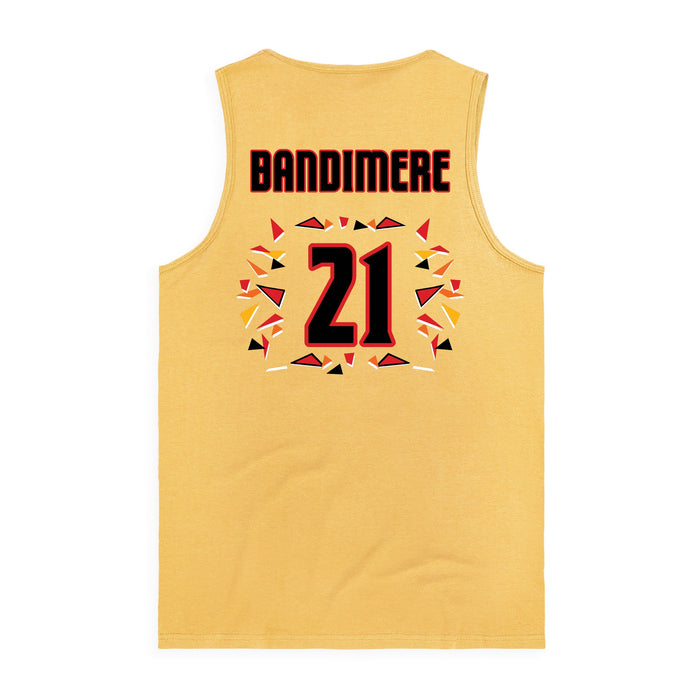 Back angle of the Norbert Bandimere MAS Kansas City Kings Wheelchair Basketball Amplife Squash Tank Top against a white background