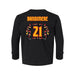 Back angle of the Norbert Bandimere MAS Kansas City Kings Wheelchair Basketball Amplife Toddler Black Long Sleeve T-Shirt against a white background