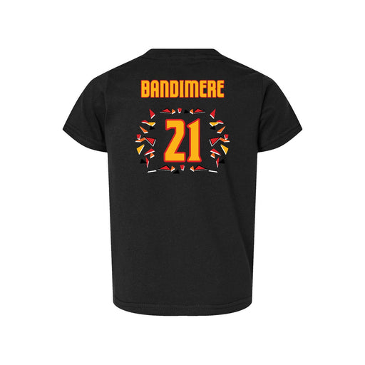 Back angle of the Norbert Bandimere MAS Kansas City Kings Wheelchair Basketball Amplife Toddler Black T-Shirt against a white background