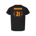 Back angle of the Norbert Bandimere MAS Kansas City Kings Wheelchair Basketball Amplife Toddler Black T-Shirt against a white background