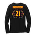 Back angle of the Norbert Bandimere MAS Kansas City Kings Wheelchair Basketball Amplife Women's Black Long Sleeve T-Shirt against a white background