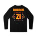 Back angle of the Norbert Bandimere MAS Kansas City Kings Wheelchair Basketball Amplife Youth Black Long Sleeve T-Shirt against a white background